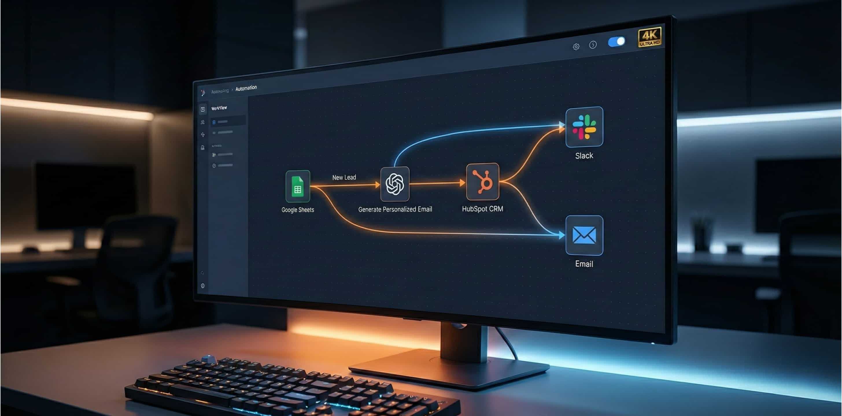 Flujos de automatización en pantalla